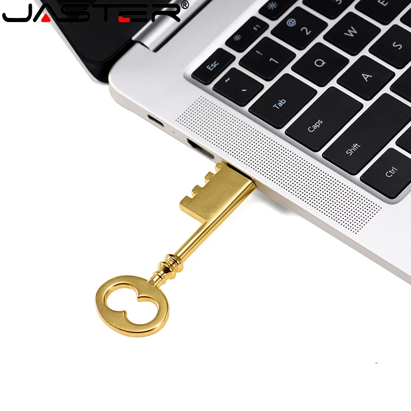 

JASTER 2.0 USB Flash Drives 64GB Creative key Pendrive 32GB Golden Metal Storage Devices 16GB Pendrive 8GB Memory Stick Gifts