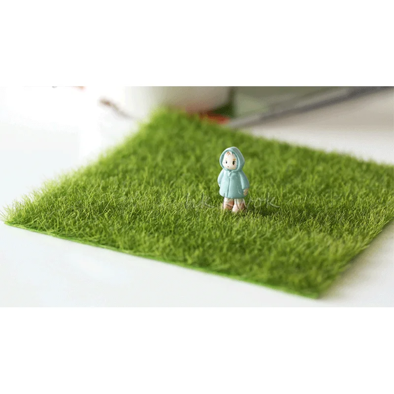 Миниатюры зеленой лужайкой бонсай Террариум статуэтки горшка смолы украшения DIY