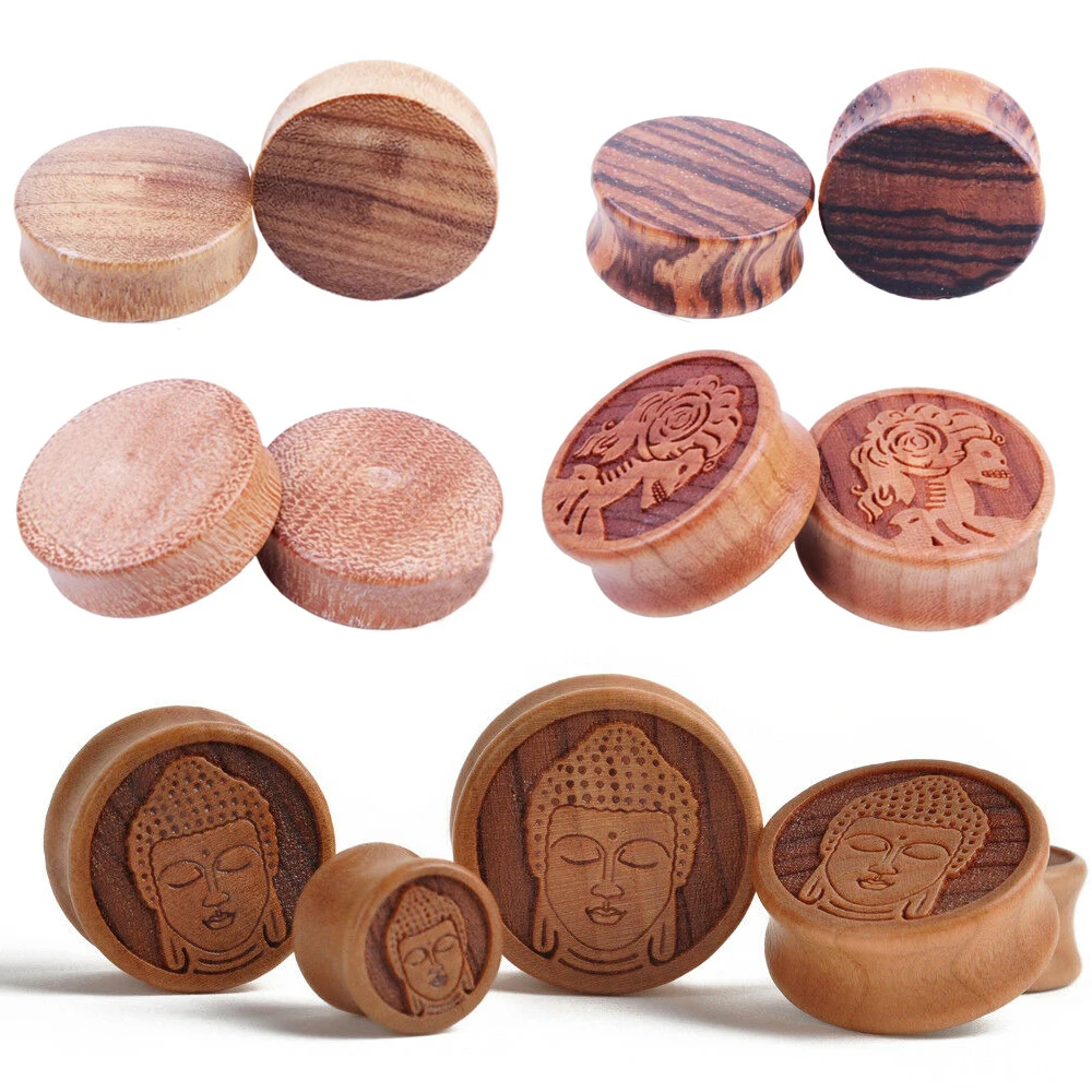 Туннели с заглушками большого размера растягиватели для ушей из дерева