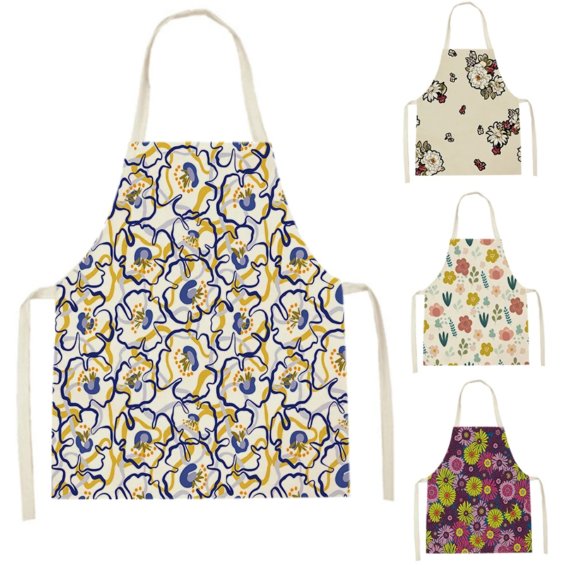 Кухонные фартуки WQL2402 для женщин льняные нагрудники домашняя уборка фартук