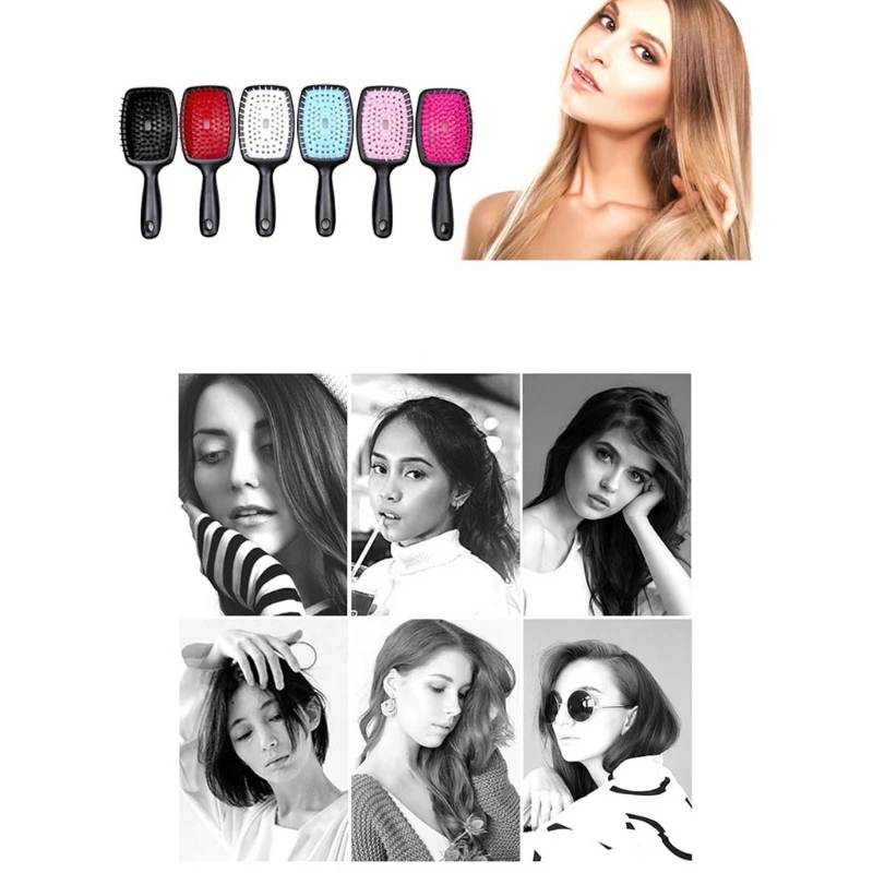 

Y98B Wide Teeth Air Cushion Combs Women Scalp Massage Comb Hair Brush Hollowing Out Home Salon DIY Hairdressing Tool