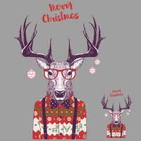 christmas elk patches cool animal deer thermal stripe clothing thermoadhesive patches on clothes iron on transfers for jacket