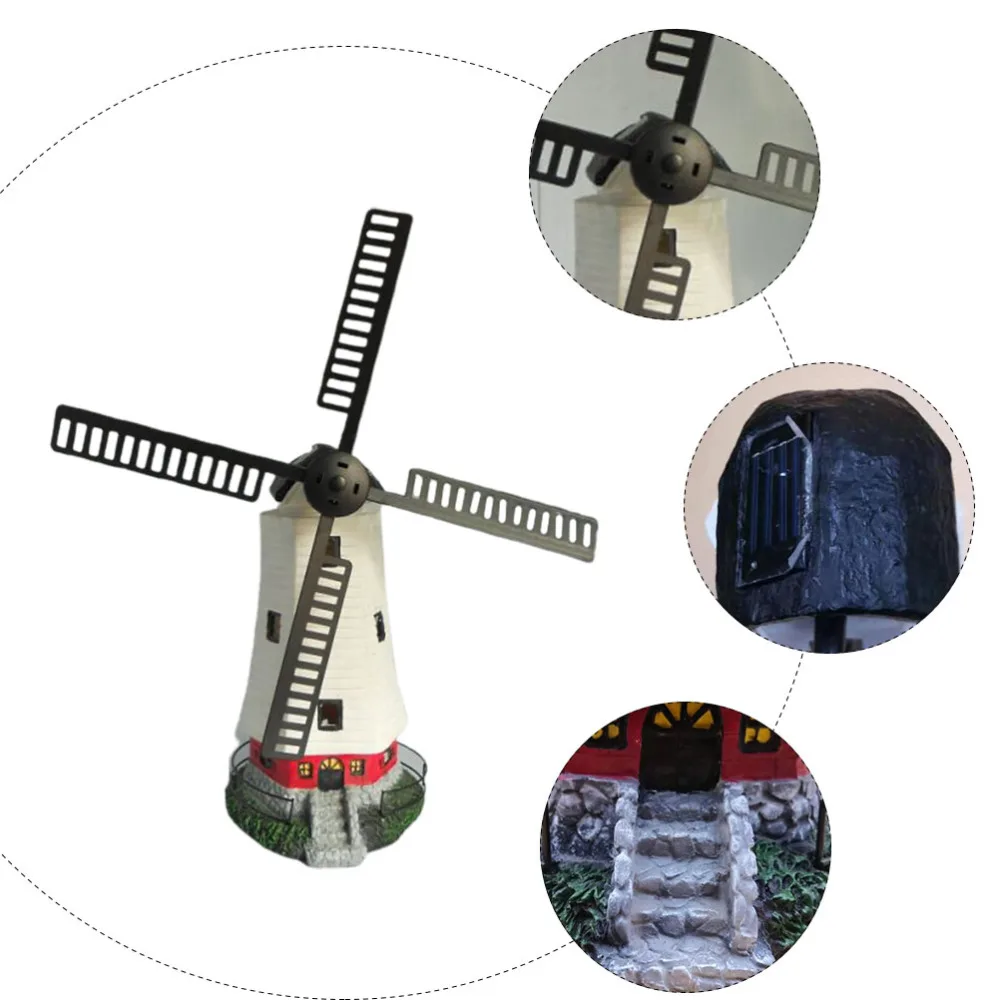 

1pc Decorative Solar LED Lamp Windmill Design Garden Light for Home (White)