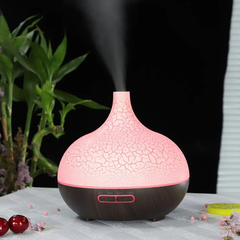 

400ML Wood Grain Aroma Diffuser Ultrasonic Cool Mist Air Aromatherapy Humidifier for Home Office Essential Oil Diffuser