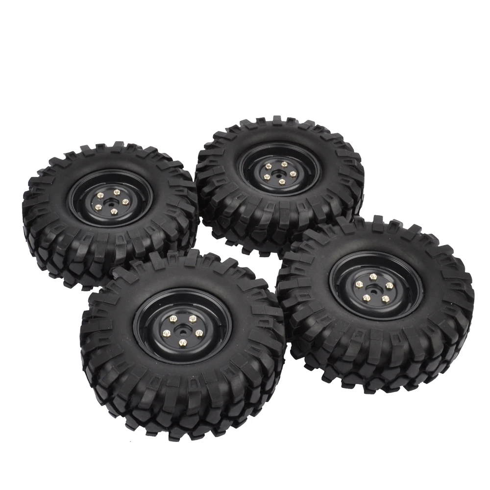 

4PCS 108mm 1.9" Tyre Set Beadlock Wheel Rims & Rubber Tires for Axial SCX10 90046 D90 D110 1/10 RC Rock Crawler