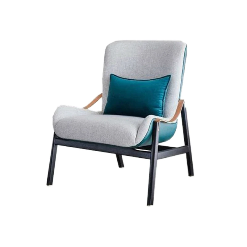 

Fashion light luxury sofa chair living room single sofa leather fabric leisure chair solid wood simple negotiation armchair