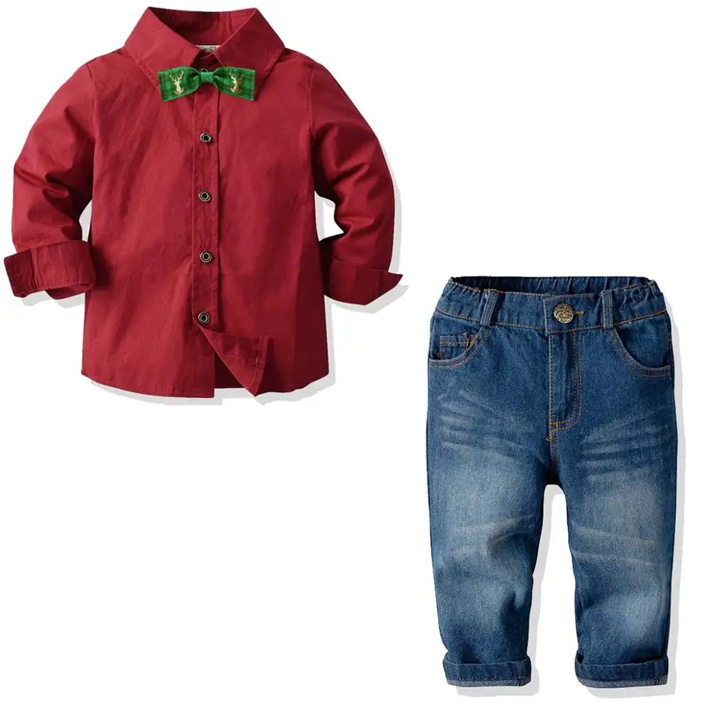 

Комплекты детской одежды для весны, Детский костюм для мальчика, с длинным рукавом, рубашки в клетку + джинсы, брюки комплект детской одежды ...