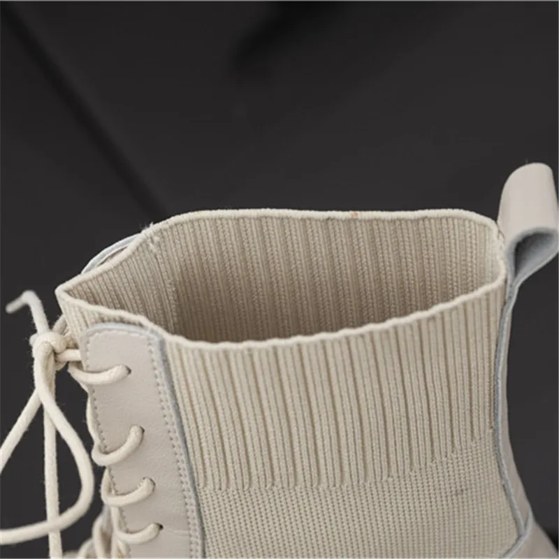 

Women Boots Genuine Leather Platform Boots New Autumn Women Light Comfortable Chunky Boots Fashion Lace Up Lady Shoes Footwear
