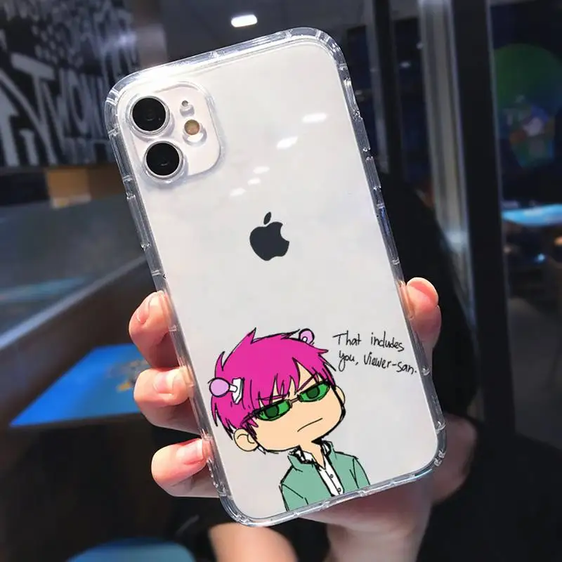 

Anime The Disastrous Life of Saiki K Clear Phone Case Transparent soft For iphone 5 6 6s 7 8 11 12 plus mini x xs xr pro max