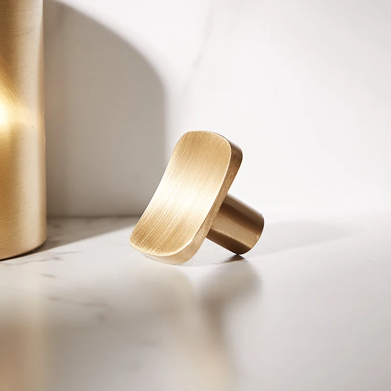 Современные Твердые Латунные Ручки для кухонных шкафов Золотая мебель