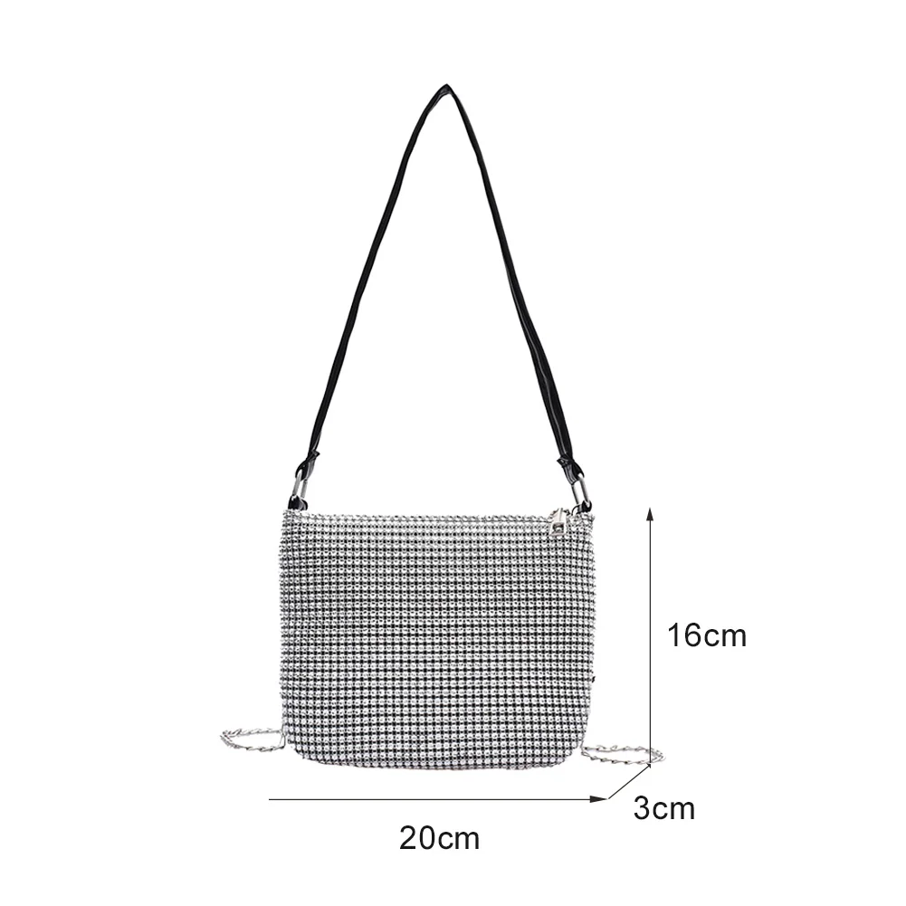 

Rhinestone Women Crossbody Bag Diamonds 2020 Fashion New Ladies Fanny Dinner Party Chain Shoulder Handbag