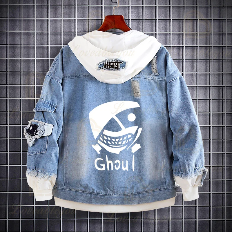 Токийский Гуль 2021 Аниме Косплей джинсовая куртка Kaneki искусственная Мужская и