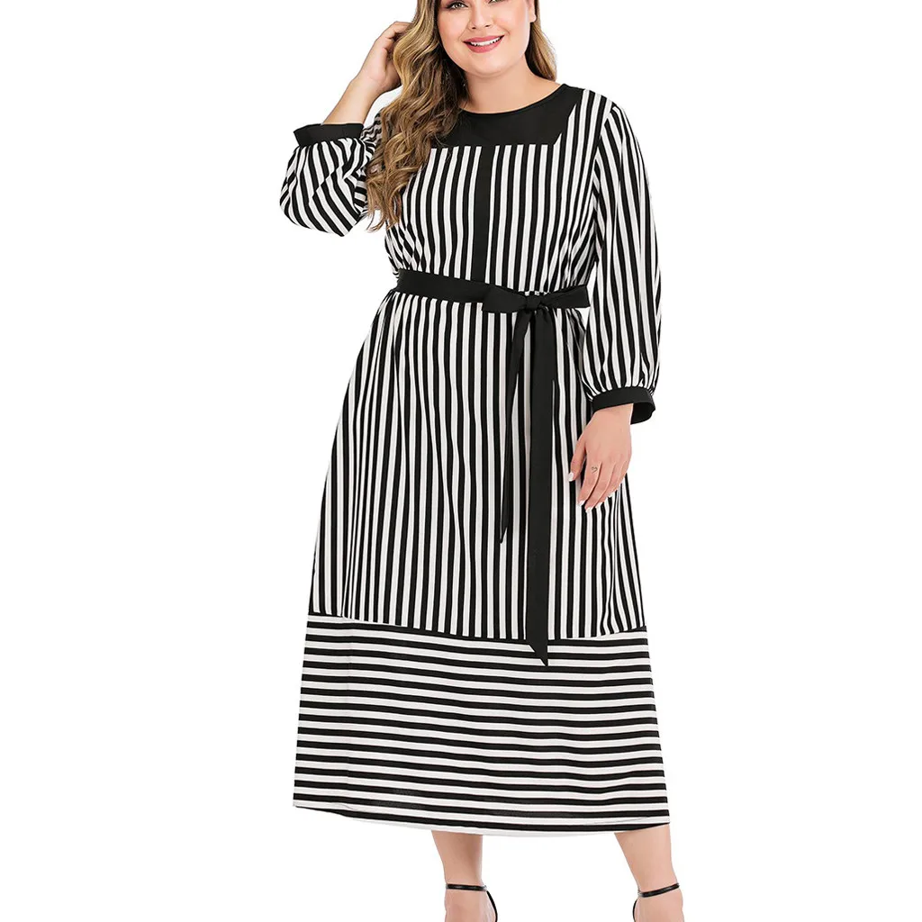 Осень 2019 женское платье размера плюс с длинным рукавом миди Бандажное большое в