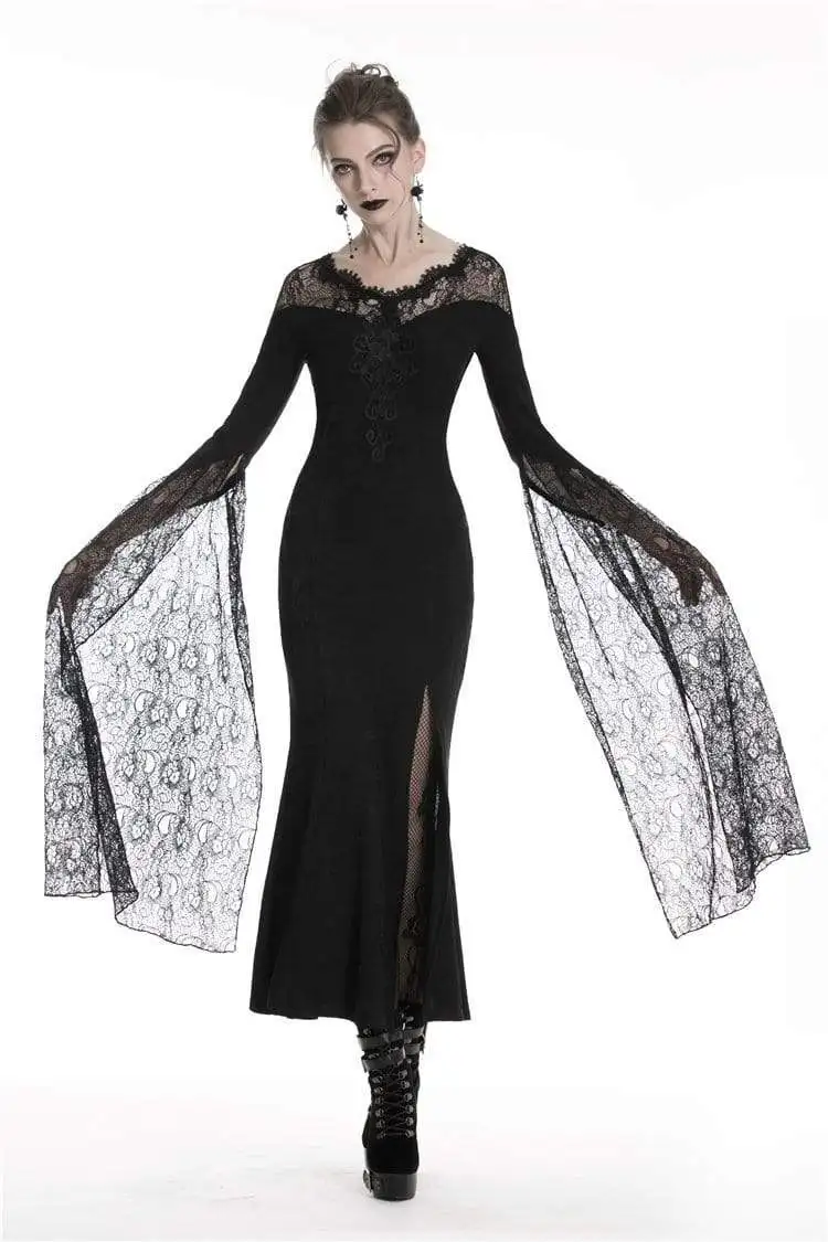 Darkinlove женские готические кружевные вечерние платья карандаш с кружевными