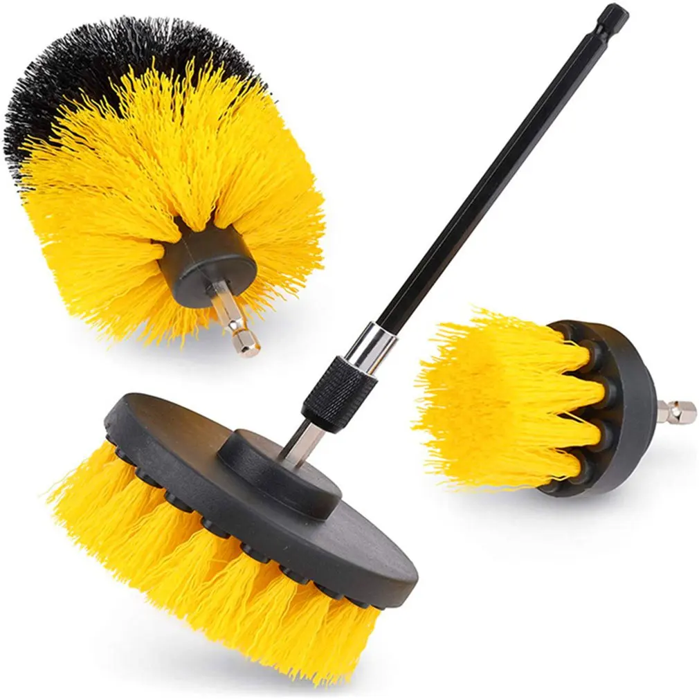

4PCS Drill Brush Power Scrubber Cleaning Brush Extended Long Attachment Set All Purpose Drill Scrub Brushes Kit Hot Guarantee