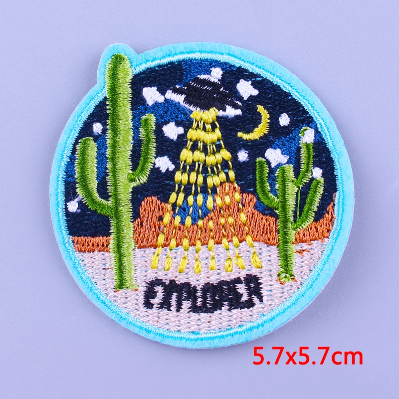 Adventure Mountain Explorer Patches On Clothes Van Gogh Embroidered For Clothing Iron Stripes DIY | Дом и сад
