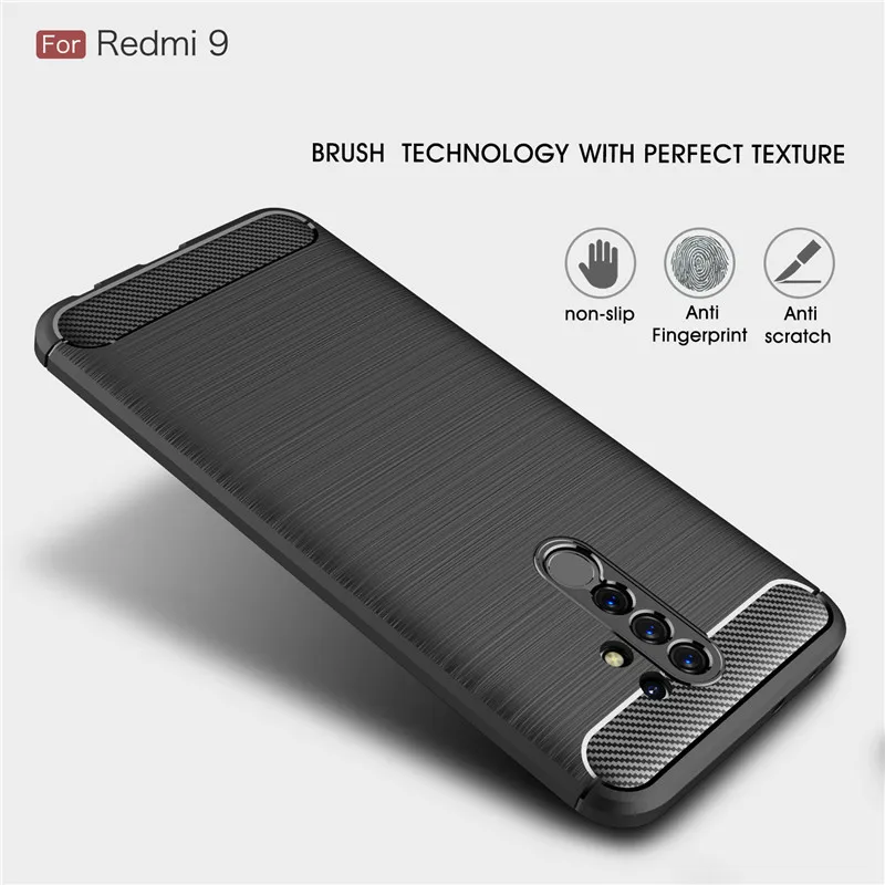 Мягкий чехол из углеродного волокна для Xiaomi Redmi 9 9A 9C 6 7A 8 8A защитный бампер