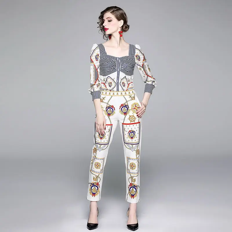 Новое поступление Модный повседневный костюм с брюками комплект из двух