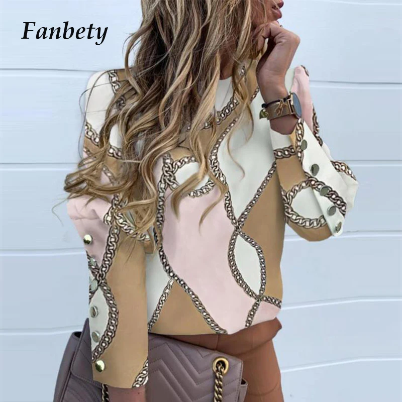 3XL Офисная Женская блузка с металлическими пуговицами сзади Сексуальная Блузка