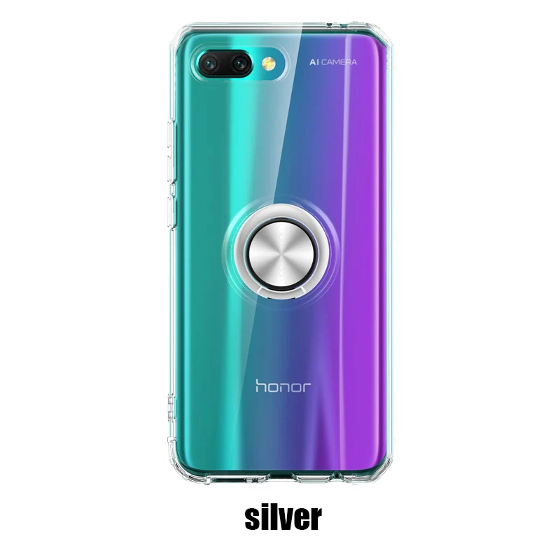 Роскошный чехол для телефона s для huawei honor 10 чехол Прозрачная мягкая силиконовая защита из ТПУ кольцо магнетизм чехол для honor 10 Coque