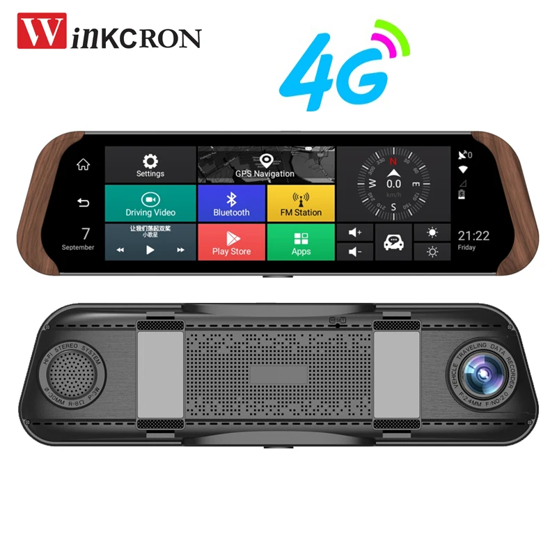 10 1 &quotIPS 4G зеркало заднего вида Автомобильная DVR камера GPS навигация Android 5 Full HD 1080P