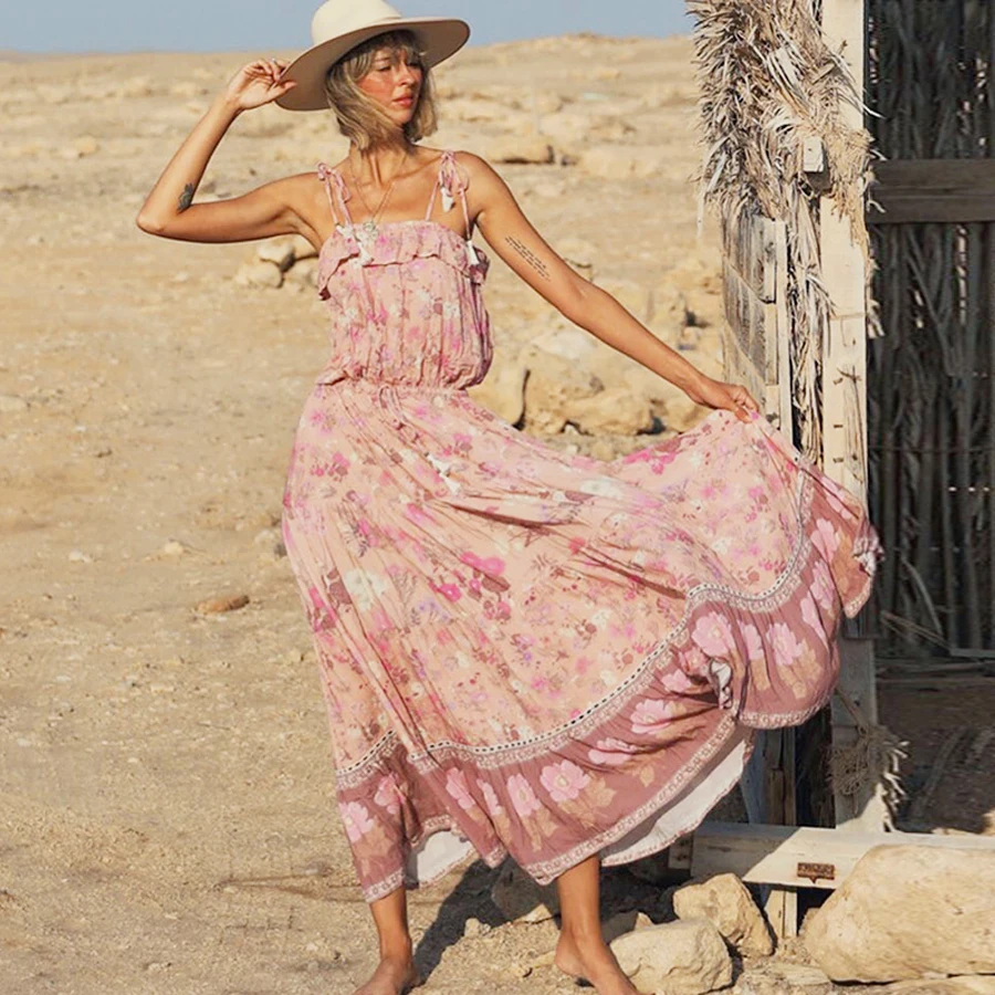 Женское платье на бретельках с цветочным принтом без рукавов | Женская одежда