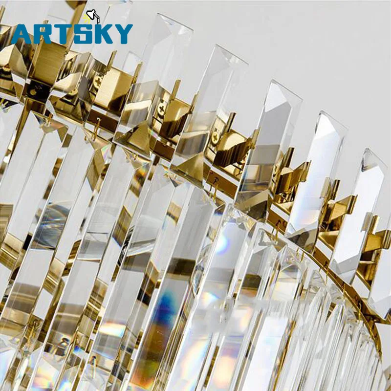 Роскошная круглая Светодиодная трубка хрустальная люстра для отеля лобби