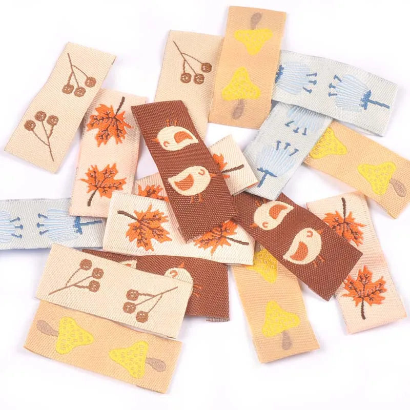 Моющиеся этикетки с вышивкой в виде клена/гриба 50 шт. аксессуары для шитья мешки