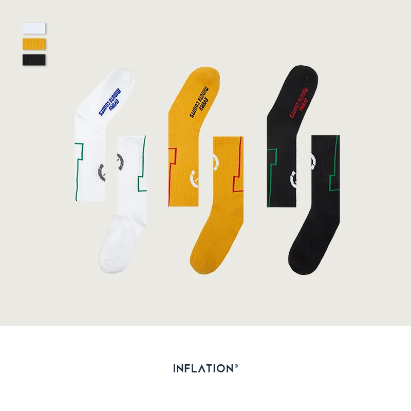 Мужские носки с разноцветным принтом в уличном стиле сезон осень-зима Длинные