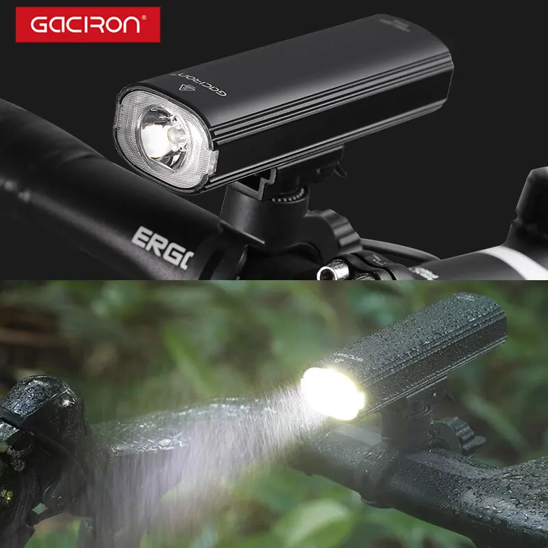 GACIRON-luz delantera y trasera para bicicleta, Faro de advertencia de 600-1700LM para montar en casco de ciclismo, recargable, resistente al agua, linterna LED para bicicleta