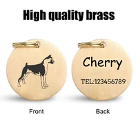 high quality brass custom dog tags anti lost laser engraving patternnamephone number dog supplies cat tags collars accesorios
