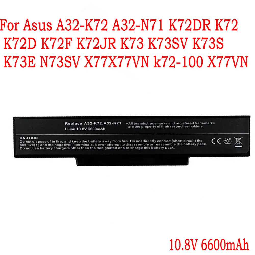 Фотоаккумулятор для Asus K72DR K72 K72D K72F K72JR K73 K73SV K73S K73E N73SV X77X77VN|Аккумуляторы ноутбуков|