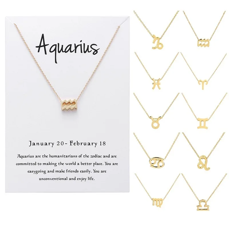 QIAMNI Знак зодиака ожерелье ювелирные изделия подарок на день рождения для женщин