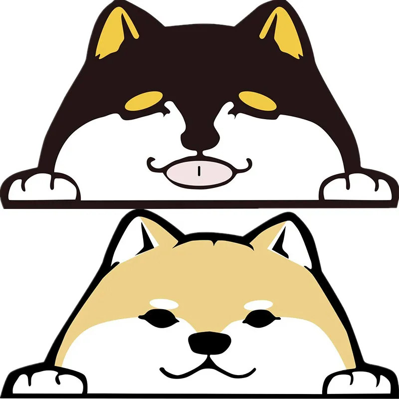 

Interesting Cute Shiba Inu Black Dog Peeking Funny Car Stickers Computer Car Sticker Sticker Laptop Vinyl Decal PVC15x10cm