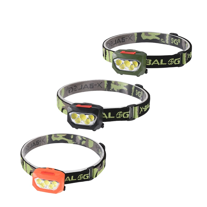 GIJOE пластиковый светодиодный налобный фонарь cob Головной водонепроницаемый