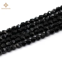 natural stone diamonds faceted black spinels 6810mm 15inches star cut polygon loose beads for jewelry making diy bracelet