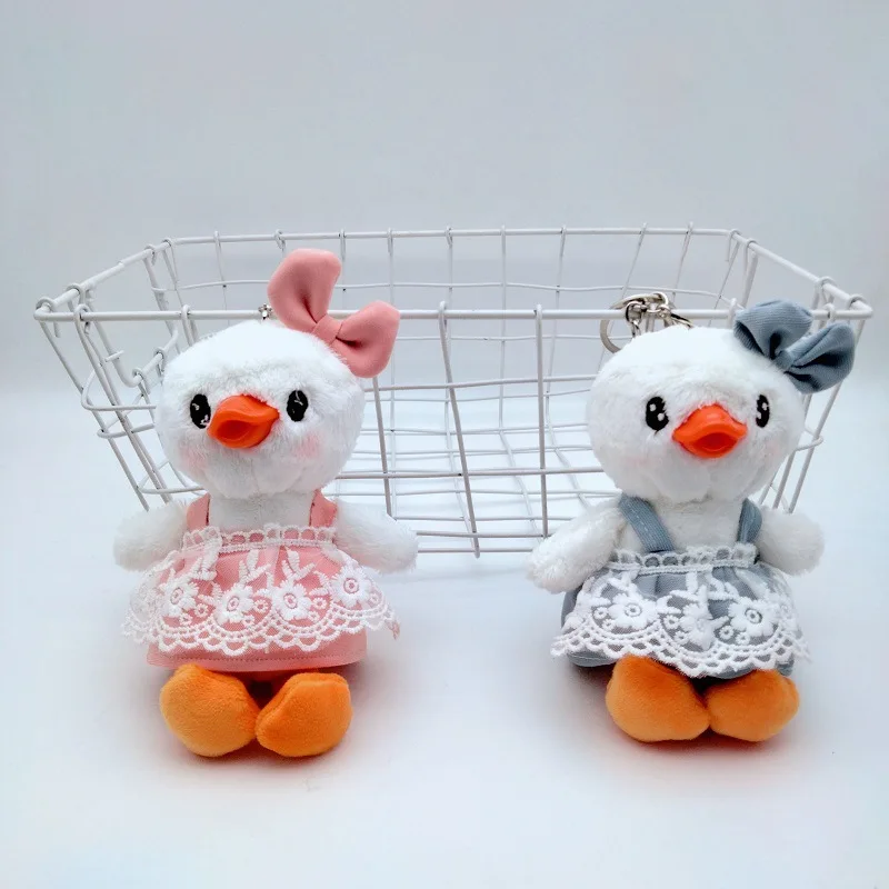 Новинка симпатичное платье-Утенок юбка с цветком модная плюшевая подвеска