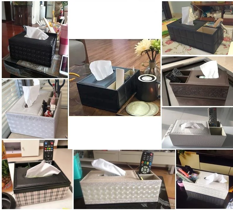 

NEW PU Leather Car Home Rectangle Shaped Tissue Box Fashion Elegant Household living Room Desktop Towel Napkin Tissue Holder