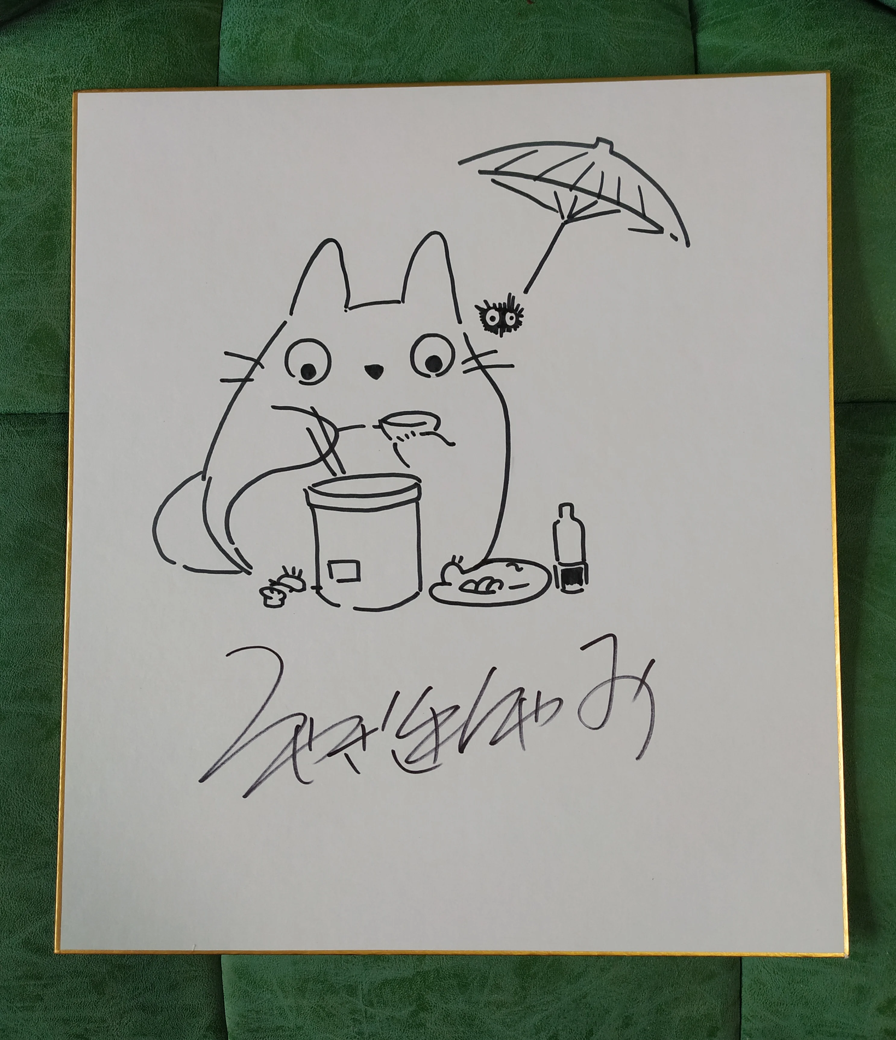 Рисованная вручную Miyazaki Hayao с автографом Shikishi художественная доска Tonari no Totoro