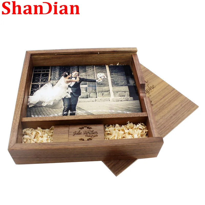 SHANDIAN Spades деревянный фотоальбом Большой овальный usb + коробка флэш-накопитель 8 ГБ