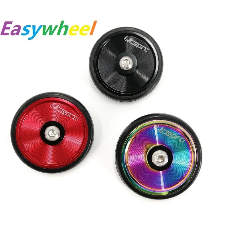 

Litepro For Brompton Folding Bike Easywheel Solid Thicken Aluminum Alloy Easy Wheel Black Red Colorful