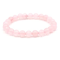 2021 new trendy 6mm 8mm10mm 12mm cherry blossom pink natural stone bead bracelets bangle for menwomen diy classic charm jewelry