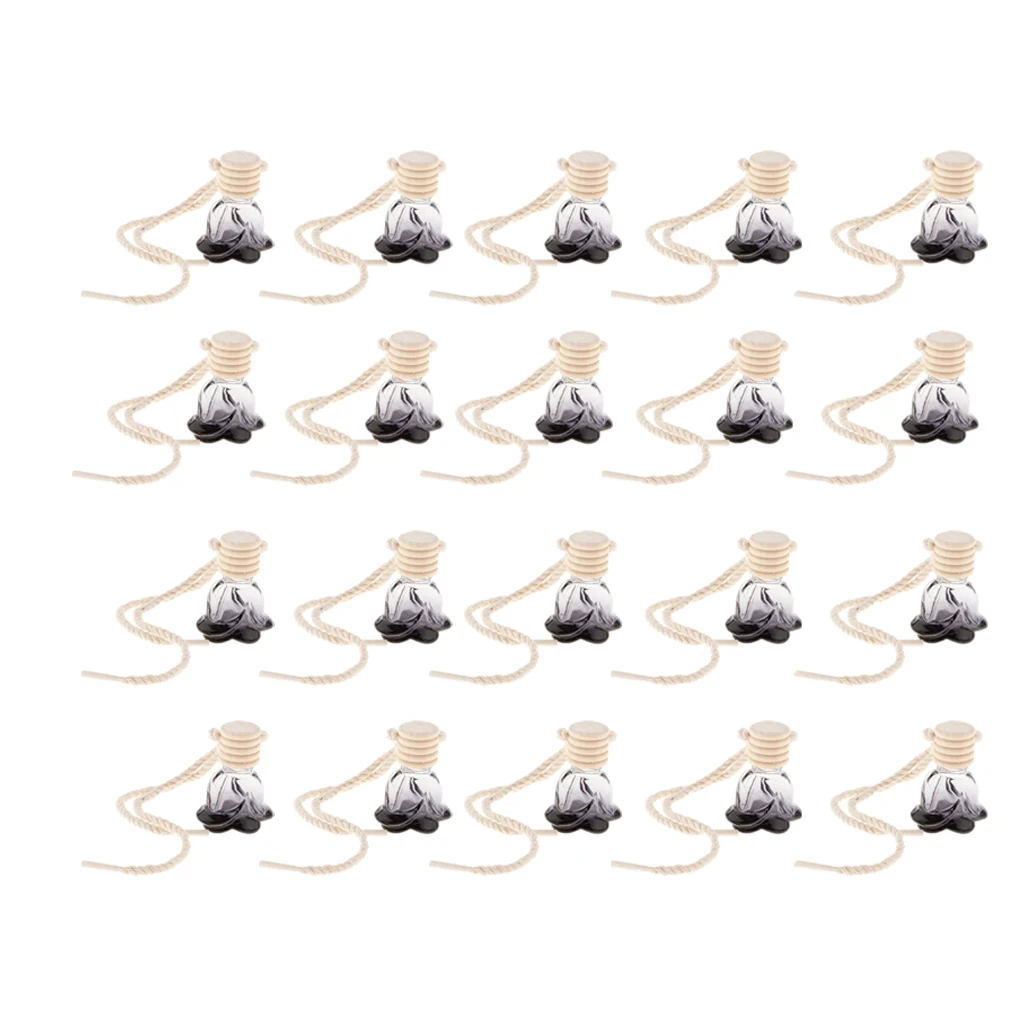 

20 Pcs Empty Refillable Car Perfume Bottle Car Air Freshener Perfume Diffuser Bottle Flower Bottle Car Styling Car Accessories