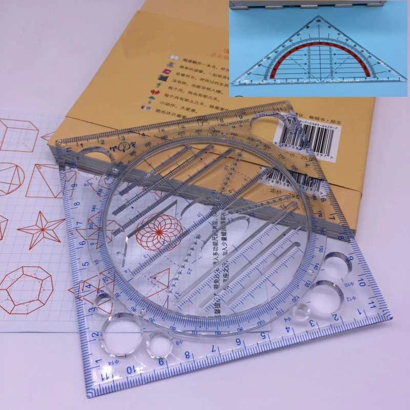 

Multi-function Art Design Drawing Ruler Stereo Geometry Ellipse Template Ruler School Accessories Bow Shape Plotter Ruler