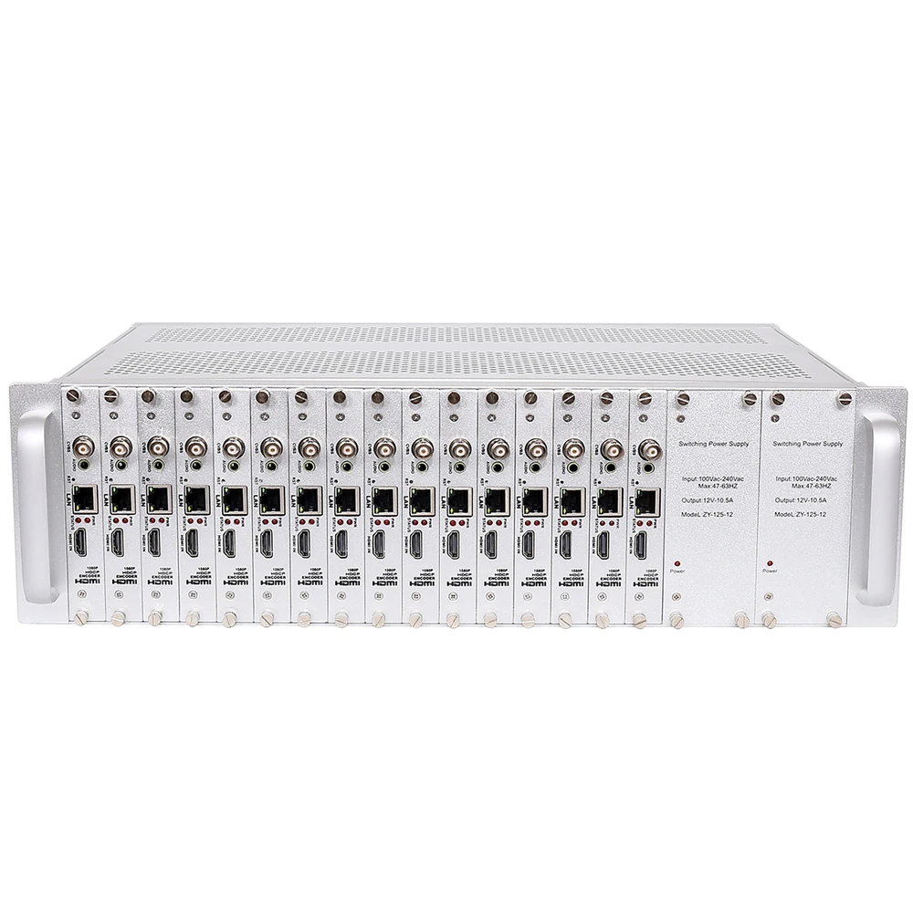 3U стеллаж для выставки товаров MPEG 4 H.264 16 Каналы HDMI + CVBS RCA BNC видео кодировщик HD SD