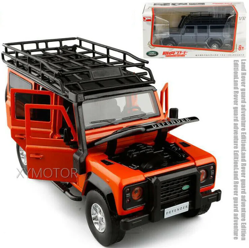 

Коллекция 1/32 года, jackiстанк для Land Rover Defender, модель Литая автомобиля, детские игрушки, подарок для мальчиков и девочек, оранжевый/зеленый/серы...