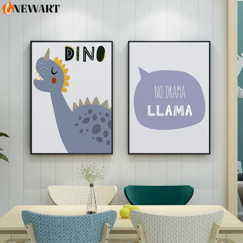 Настенный постер для детской комнаты с изображением динозавра холст принтом