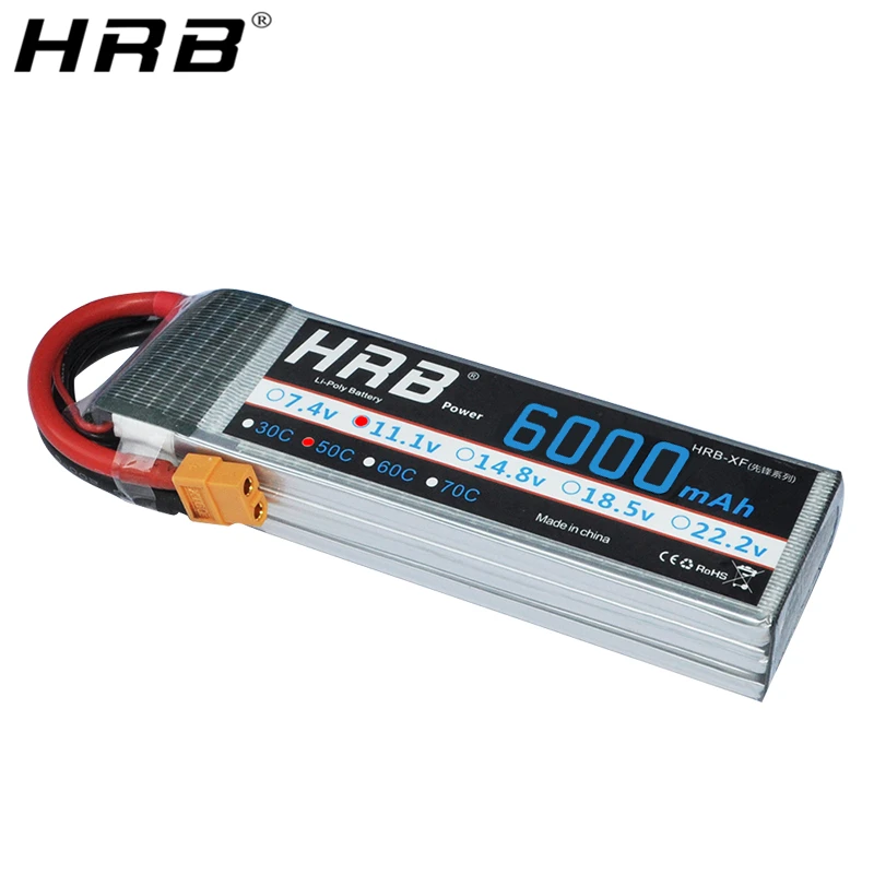 Аккумулятор HRB Lipo 3S 11 1 В 6000 мАч 50C XT60 XT90 Deans T EC5 Female для вертолета Traxxas Trex самолета