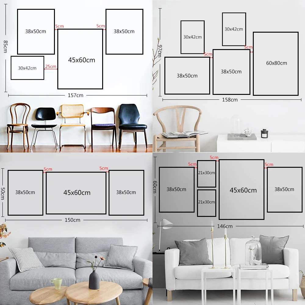 Плакаты с принтом в скандинавском стиле минималистичные черно-белые