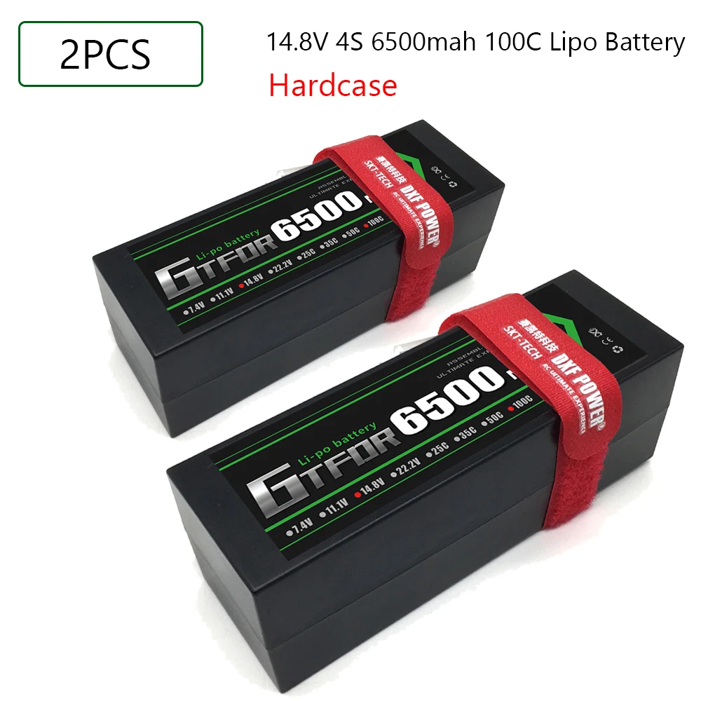 

GTFDR 6500mAh 14.8V 100C/200C Lipo Battery Hardcase Deans/XT60/XT90/EC5 Plug For 1/8 1/10 Buggy Tuggy RC Car Truck Off Road